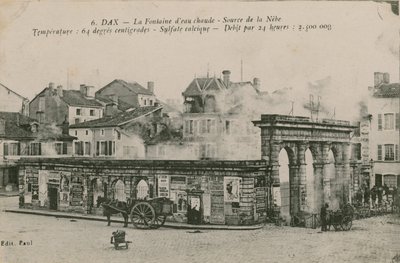 Dax - the warm water spring - source from Nebe. Postcard sent in 1913 by French Photographer