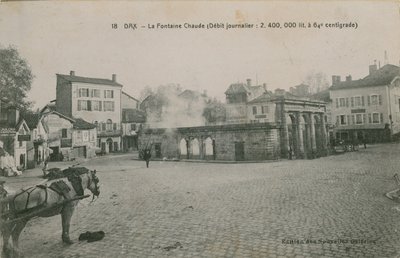 Dax - warm water spring (daily flow: 2400000 litres at 64 centigrade). Postcard sent in 1913 by French Photographer