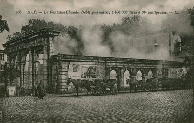 Dax - warm water spring (daily flow: 2400000 litres at 64 centigrade). Postcard sent in 1913 by French Photographer