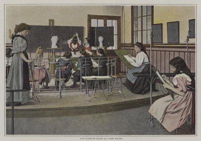 Drawing class at the Lycee Racine, Paris by French Photographer