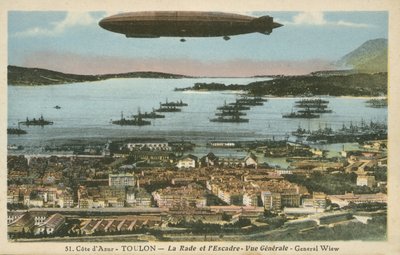 Fleet and barrage balloon at Toulon, Cote D