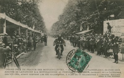 French motorcycle Grand Prix, Fontainebleau, 22 June 1913 by French Photographer