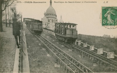 Funicular railway up Montmartre to the Sacre-Coeur in Paris by French Photographer