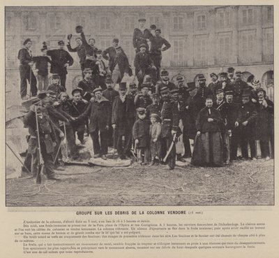 La Commune de Paris, Group on the Debris of the Vendome Column by French Photographer