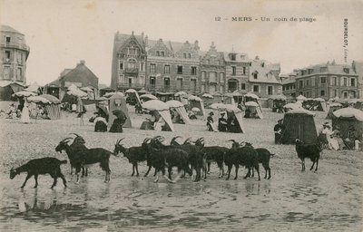 Mers - a part of the beach. Postcard sent in 1913 by French Photographer
