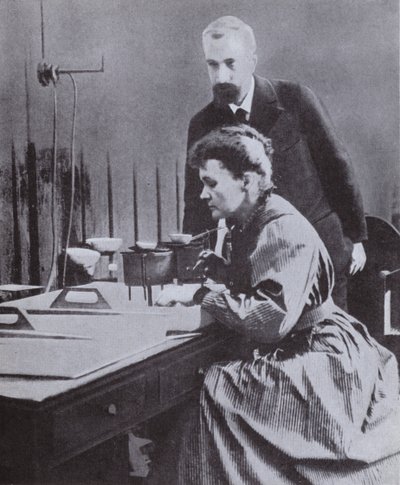 Pierre and Marie Curie, Discoverers of Radium, in Their Laboratory at Paris University, 1898 by French Photographer