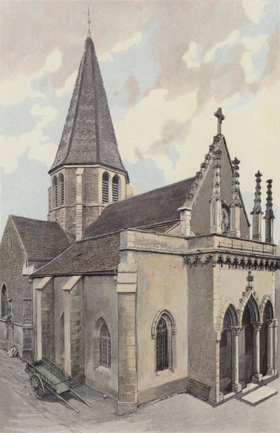 Plombieres-les-Dijon, Church, Northwest View by French Photographer