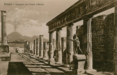 Pompeii - Colonnade of the Temple of Apollo by French Photographer