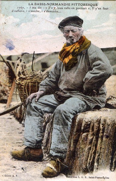 Postcard from Normandy Depicting an Old Seadog, c.1914 by French Photographer