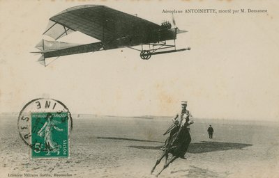 Antoinette aeroplane flown by M. Demanest by French Photographer