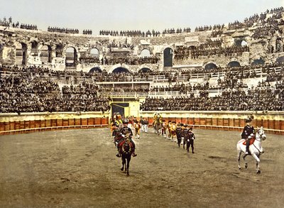 Procession of matadors at the Amphitheatre in Nîmes by French Photographer