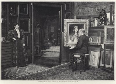 Rose Caron Having Her Portrait Painted by Leon Bonnat by French Photographer