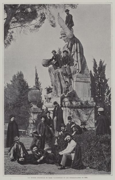 Visitors at the statue of Rome Victorious by French Photographer
