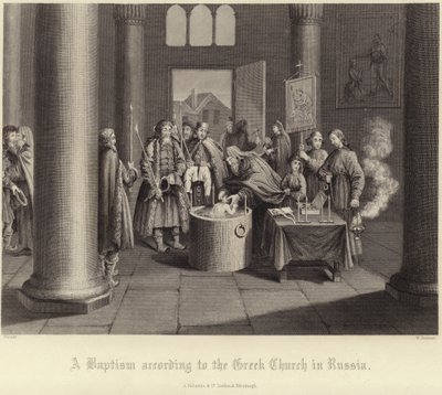 A Baptism According to the Greek Church in Russia by French School