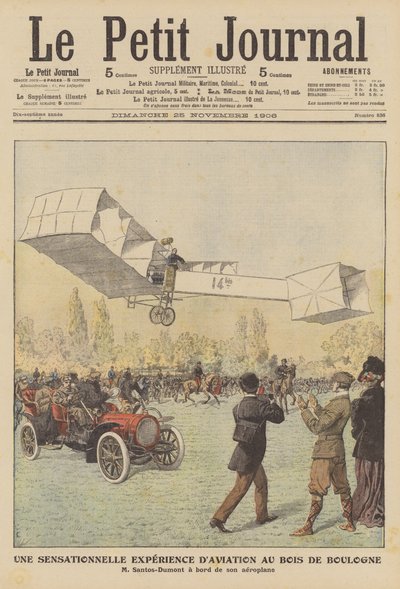 A sensational flight in the Bois de Boulogne, Paris by French School