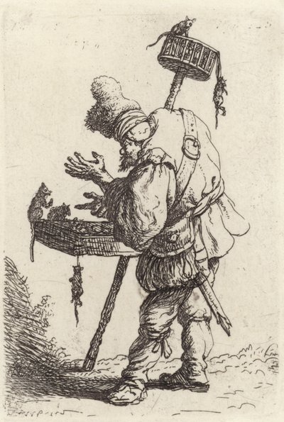 A Travelling Rat Catcher with the Tools of His Trade by French School