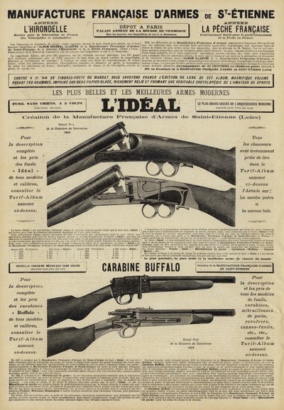 Advertisement for guns by French School