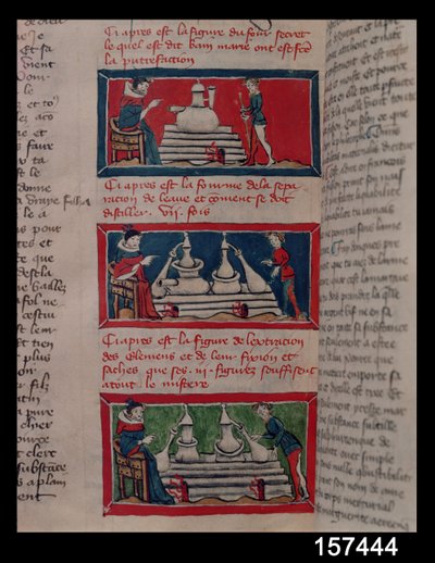 Alchemists at Work, from a Manuscript of Alchemy by French School