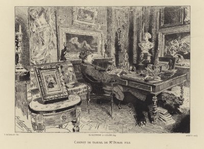 Alexandre Dumas the Younger in His Study by French School