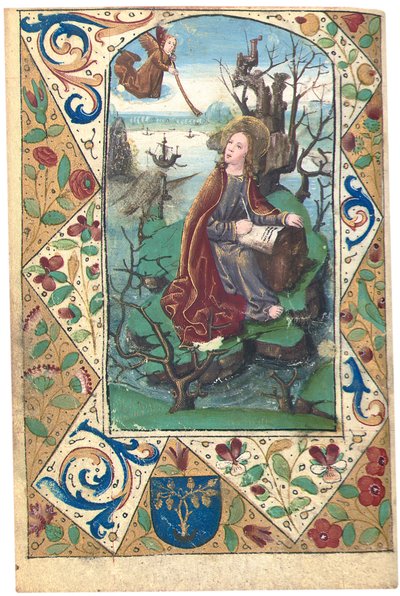 An Angel appearing to Mary Magdalene in the Wilderness, illustration from Book of Hours, Use of Rome by French School