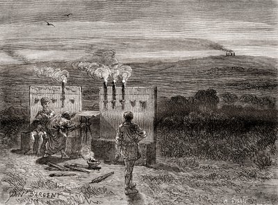 Polybius Working on the Polybius Square, from Les Merveilles de la Science, c.1870 by French School