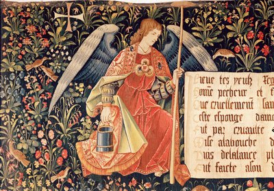 Angel with a sponge attached to a rod (detail) from The Angels Bearing Instruments of the Passion by French School