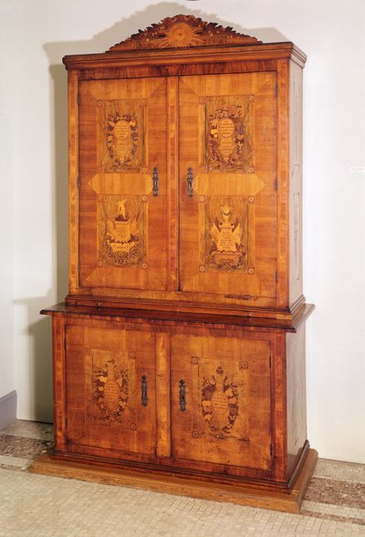 Armoire with Marquetry Displaying French Revolutionary Motifs and Slogans, end 18th century by French School