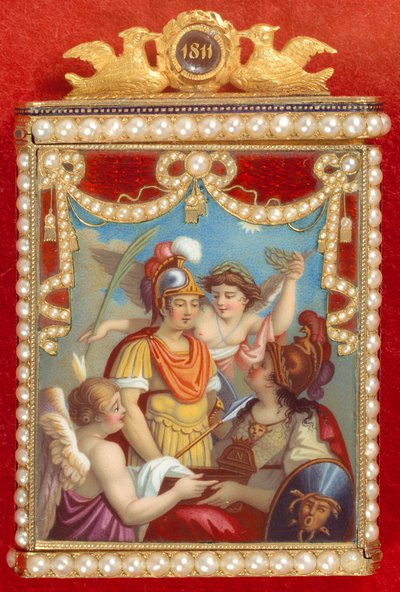 Notebook in His Case with Allegory at the Birth of the King of Rome (Napoleon II) by French School