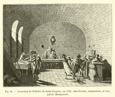 Assassination of Pelletier de Saint-Fargeau, 1793, at Fevrier