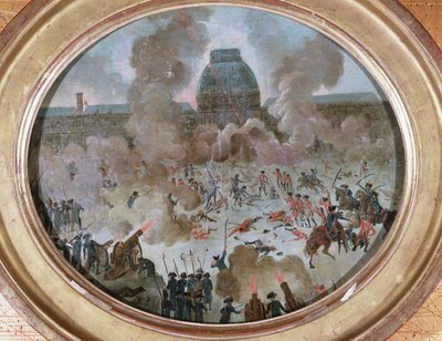 Attack on the Tuileries, Paris, 10th August 1792 by French School