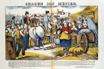 Back from Elba Island, Napoleon was greeted with enthusiasm by the French. Picture of Epinal by French School