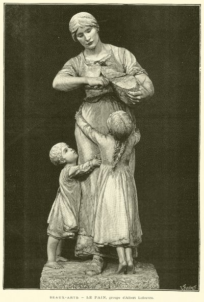 Fine Arts, The Bread, Group by Albert Lefeuvre by French School