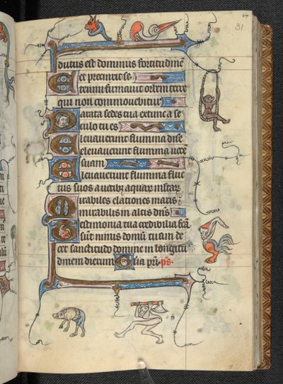 Book of Hours, Use of St Omer, Add MS 36684, f.31r, c.1318-25 by French School