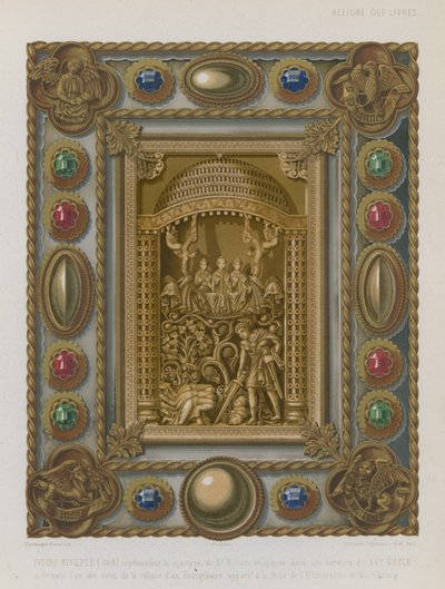 Bookbinding depicting the martyrdom of St Kilian by French School
