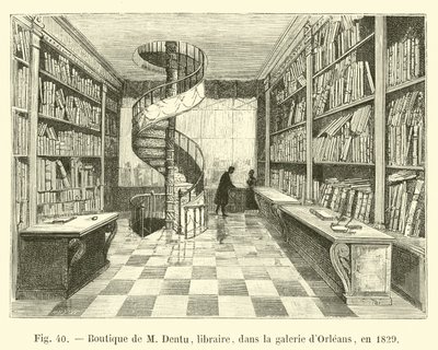 Shop of Mr. Dentu, bookseller, in the Gallery of Orleans, in 1829 by French School