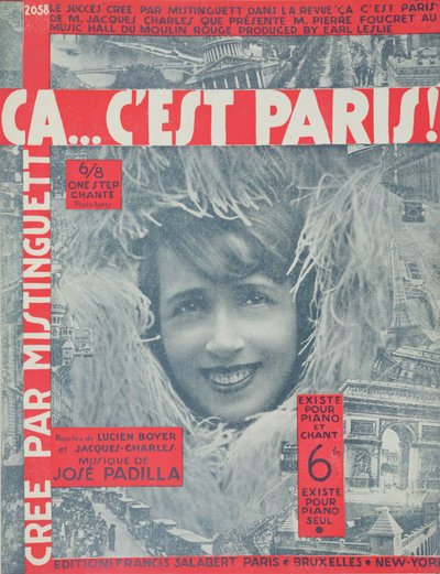 Ca...Cest Paris, cover of Score of Song by Mistinguett, published by Editions Salabert in Paris, 1926 by French School