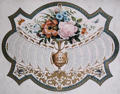 Calendar for 1839, engraved by Godefroy Engelmann, c.1838 by French School