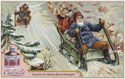 Cibils card featuring sledging by French School