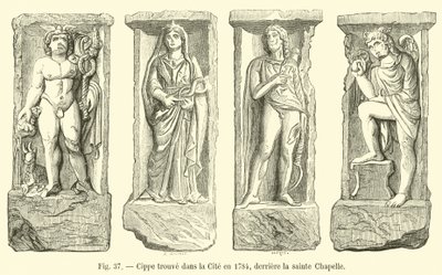 Cippus found in the City in 1784, behind the Sainte Chapelle by French School