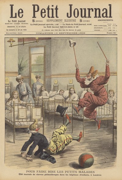 Clowns Entertaining Sick Children in a Hospital in London by French School