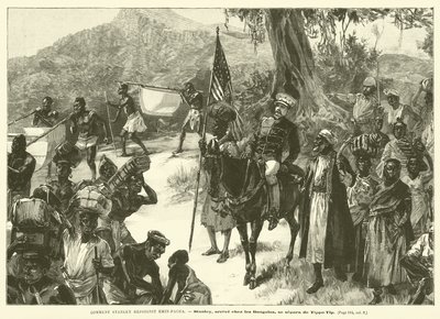 How Stanley Rejoined Emin Pasha (engraving) by French School