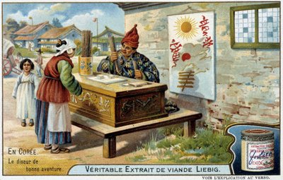 Coree: the fortune teller - chromo. Liebig, c.1900 by French School