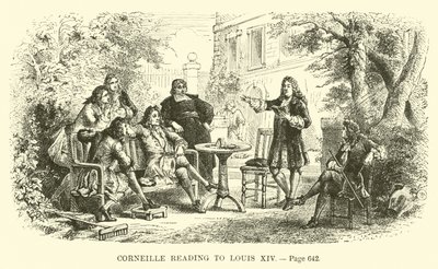 Corneille reading to Louis XIV by French School