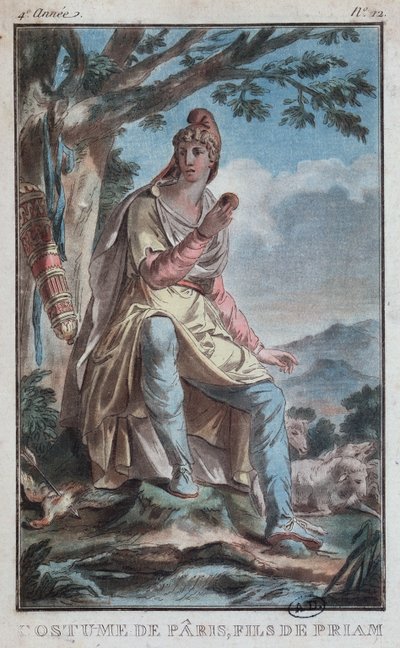 Costume design for Paris as a shepherd on Mount Ida by French School