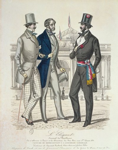 Costume of the Deputy, with the old National Assembly in the background by French School