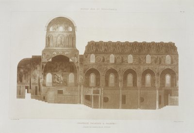 Cross-Section of the Palatine Chapel, Palermo, Sicily, from Fragments of Architecture of the Middle Ages and the Renaissance, engraved by Jules Adolphe Chauvet by French School