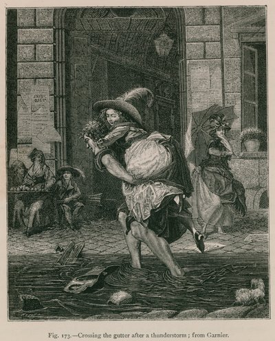 Crossing the Gutter after a Thunderstorm; from Garnier by French School