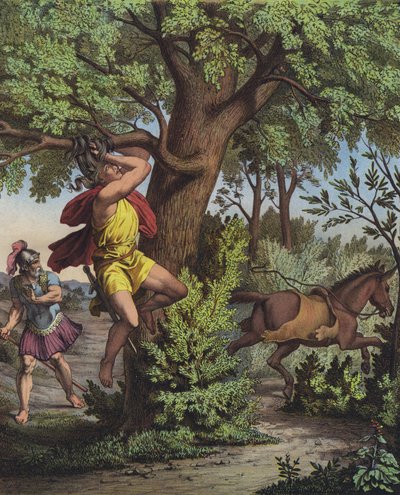 Death of Absalom, Son of King David, Caught by the Head in the Boughs of an Oak Tree at the Battle of Ephraim