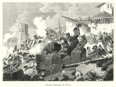 Heroic Defense of Girona (engraving) by French School