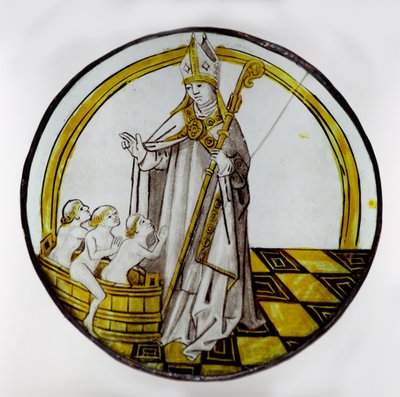 St Nicholas and the three boys in a tub by French School